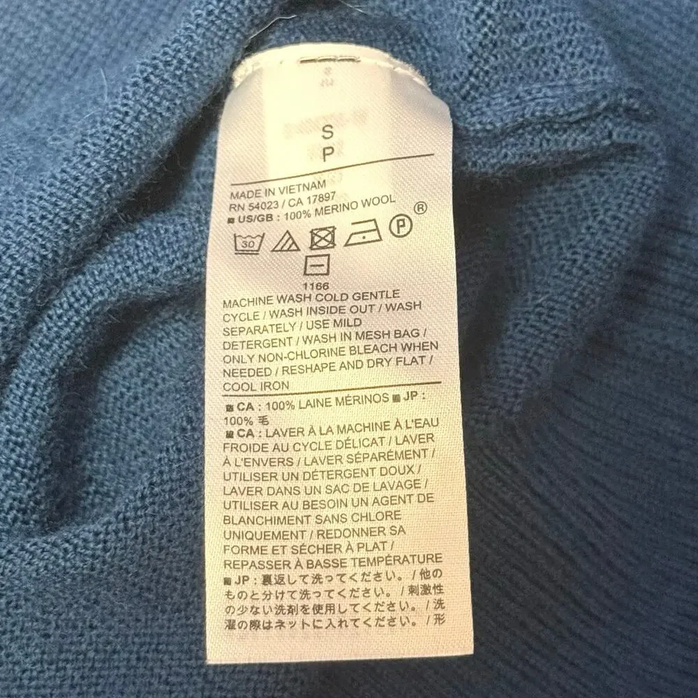 Banana Republic Men’s Blue Merino Wool Crewneck Sweater Size Small